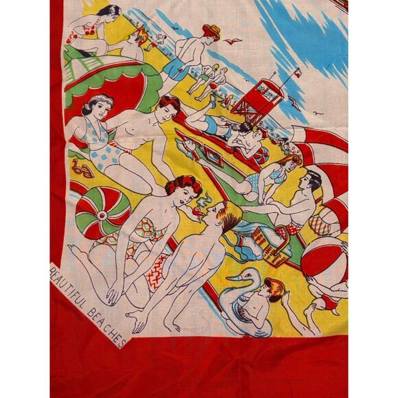 Vintage CALIFORNIA Map Silk Scarf Souvenir 1950s - Picture 3 of 7